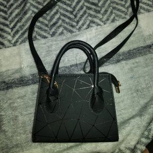 black geometric purse
